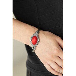 NEW PAPARAZZI TOP-NOTCH DRAMA BRACELET Red NIP